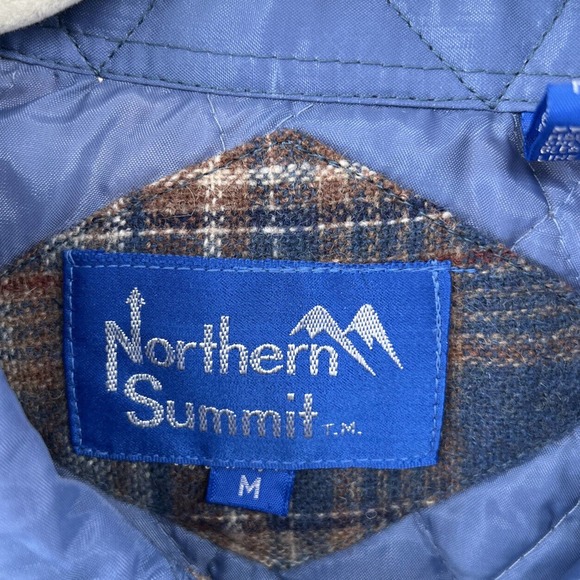 Vintage Northern Summit Wool Blend Plaid Shirt Jacket Flannel Quilt Lined Size M - Picture 2 of 10